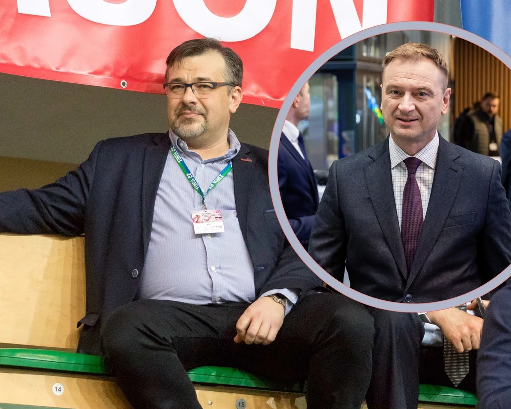Marek Krajewski, prezes Polskiego Związku Badmintona. W ramce Sławomir Nitras, minister sportu i turystyki Marek Krajewski, prezes Polskiego Związku Badmintona. W ramce Sławomir Nitras, minister sportu i turystyki
