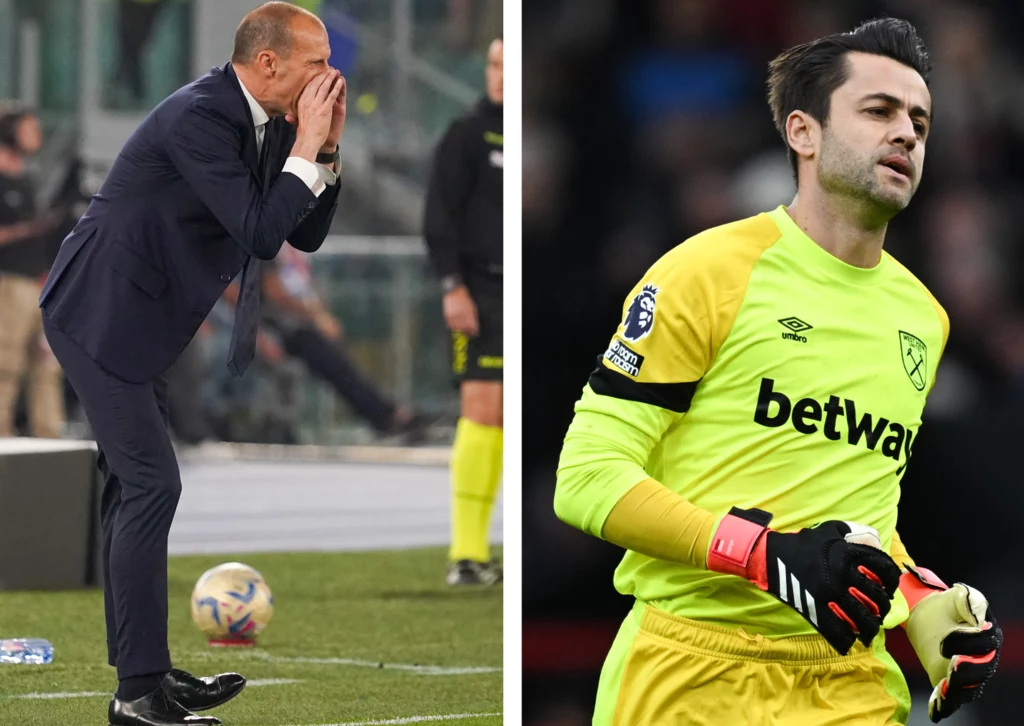 Massimiliano Allegri i Łukasz Fabiański Massimiliano Allegri i Łukasz Fabiański