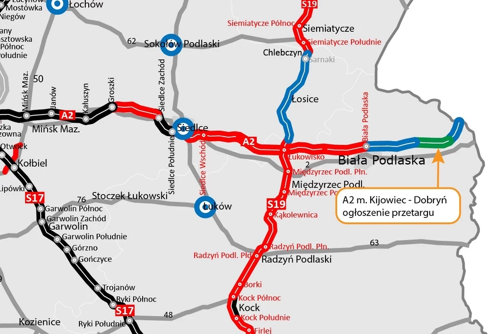 GDDKiA ogłosiła przetarg na kolejny odcinek autostrady A2.