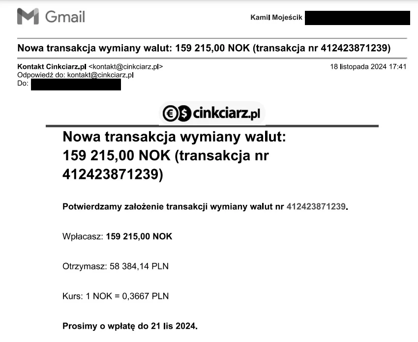 Pan Kamil nie wie, kiedy otrzyma należne pieniądze