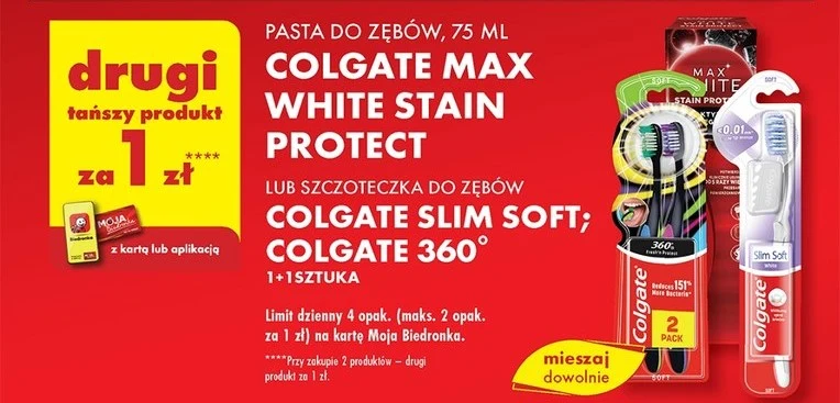 Pasta do zębów lub szczoteczka Colgate za 1 zł! 