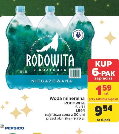Rodowita z Roztocza Naturalna woda mineralna niegazowana 6 x 1 l
