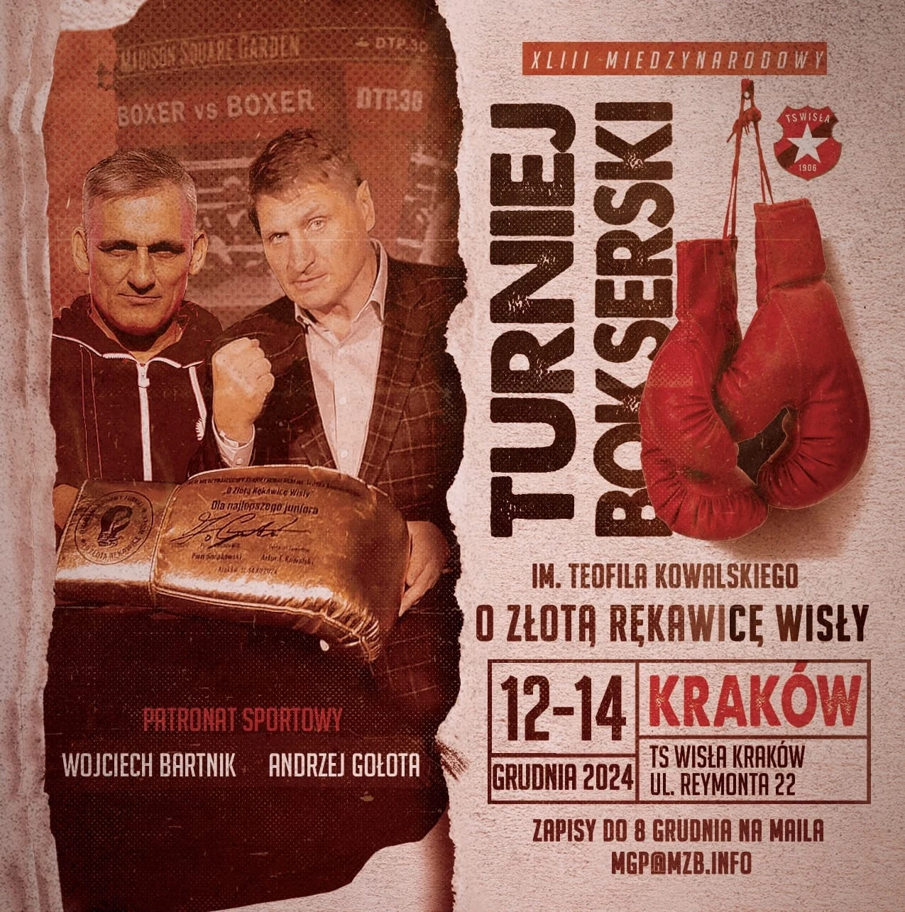 Oficjalny plakat turnieju o "Złotą Rękawicę Wisły"