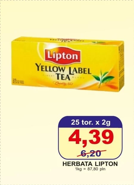 Lipton Yellow Label Herbata czarna 50 g (25 torebek)
