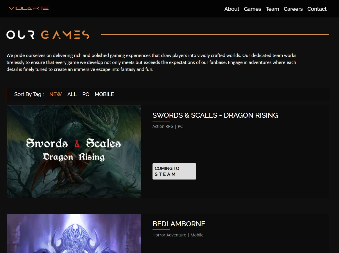 fragmenty strony internetowej violarte.net