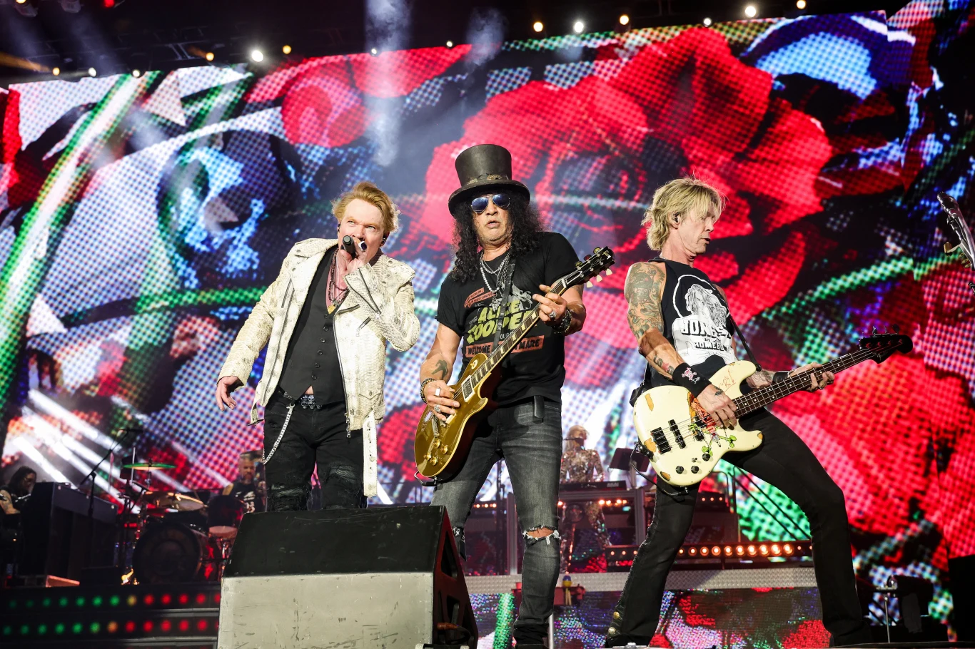 Axl Rose, Slash, and Duff McKagan z Guns N' Roses Axl Rose, Slash, and Duff McKagan z Guns N' Roses