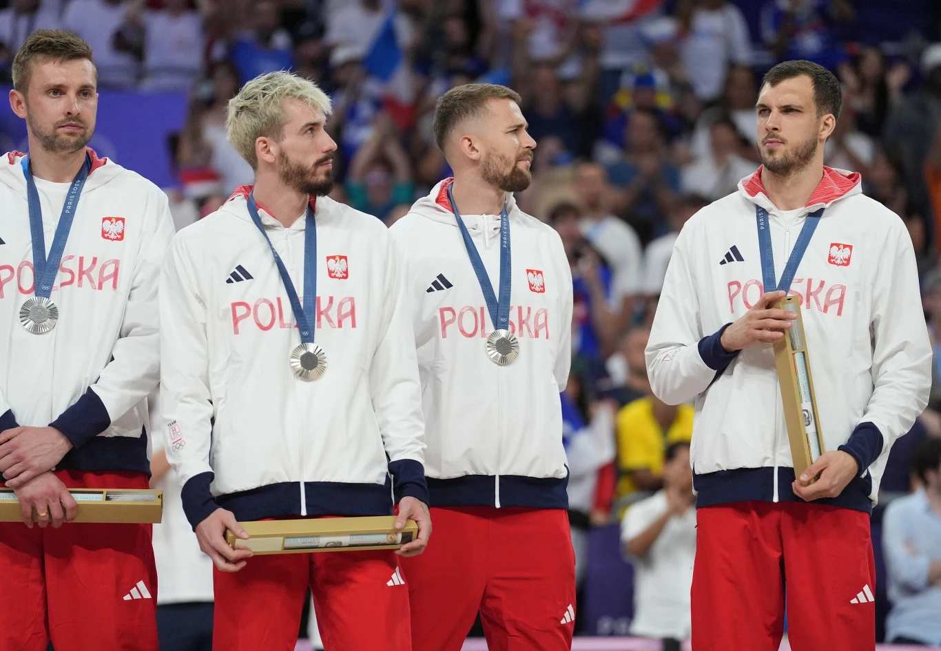 Norbert Huber (pierwszy z prawej) w reprezentacji Polski