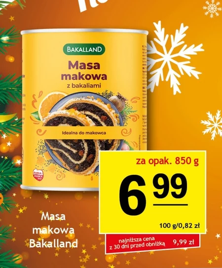 Bakalland Masa makowa z bakaliami 850 g 