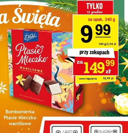 E. Wedel Ptasie mleczko waniliowe w czekoladzie deserowej 340 g