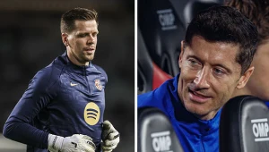 FC Barcelona. Na zdjęciu Wojciech Szczęsny i Robert Lewandowski