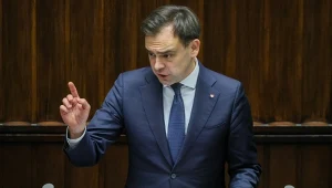 Minister finansów Andrzej Domański mówił o polskich priorytetach w Brukseli. Na zdj. Andrzej Domański w Sejmie