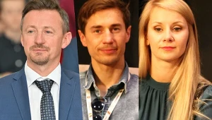 Adam Małysz i Kamil Stoch z żoną Ewą 