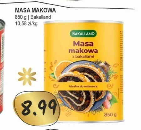 Bakalland Masa makowa z bakaliami 850 g 