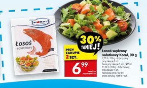 Koral Łosoś sałatkowy wędzony na zimno 90 g niska cena