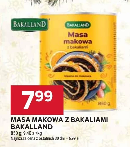 Bakalland Masa makowa z bakaliami 850 g 