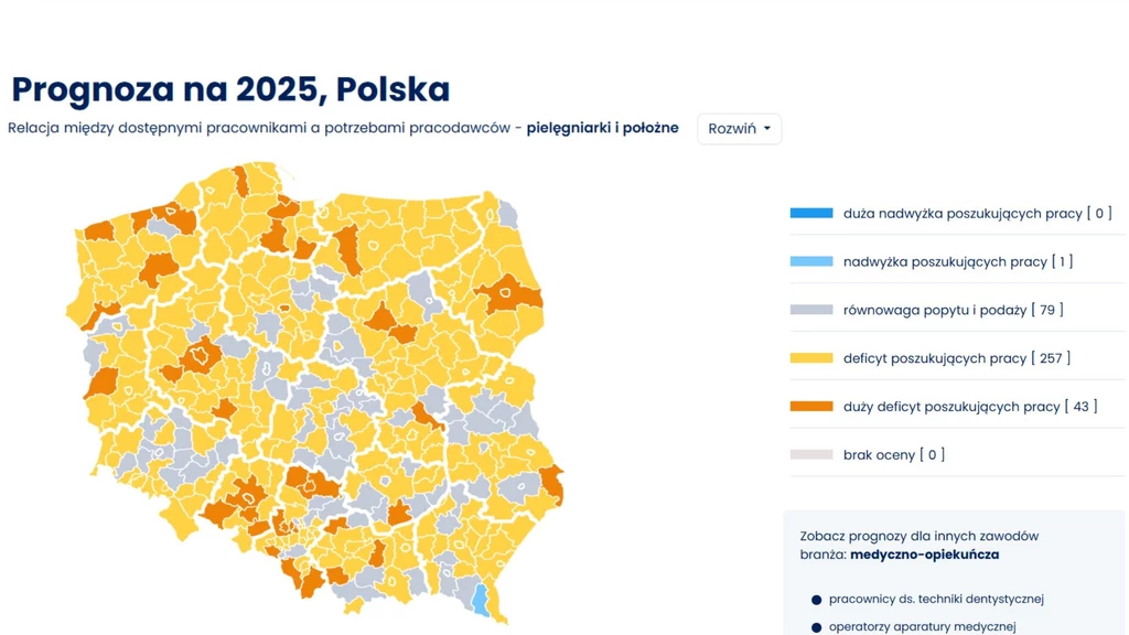 MRPiPS przygotowało specjalny "Barometr Zawodów", dane wskazują, że 2025 r. pogłębi się problem ze znalezieniem wykwalifikowanej pielęgniarki