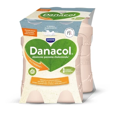 Danacol Jogurt pitny o smaku klasycznym 400 g (4 x 100 g) - 0