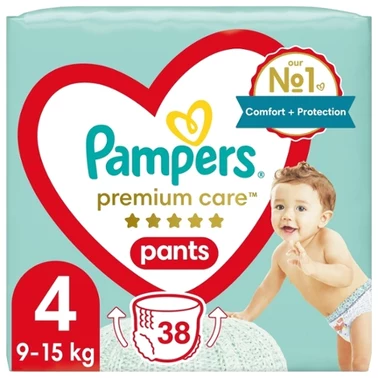 Pampers Premium Care Pieluchomajtki, rozmiar 4, 38 pieluszek, 9kg-15kg - 0