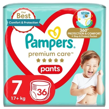 Pampers Premium Care Pieluchomajtki, rozmiar 7, 36 sztuk, 17kg+ - 0