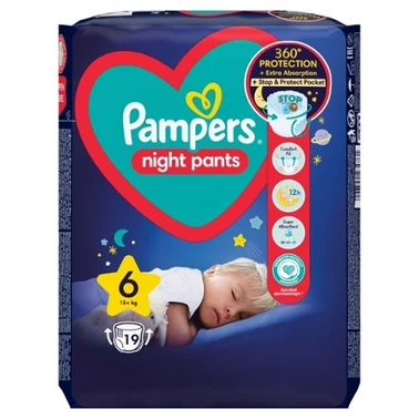 Pampers Night Pants Pieluchomajtki rozmiar 6, 19 pieluszek, 15kg+ - 1