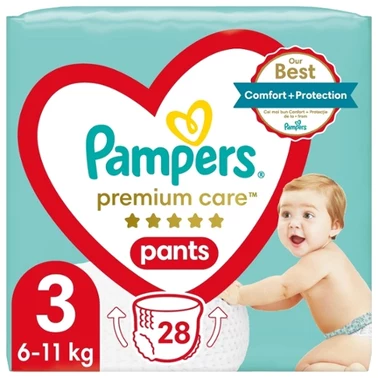 Pampers Premium Care Pieluchomajtki, rozmiar 3, 28 pieluszek, 6kg-11kg - 0