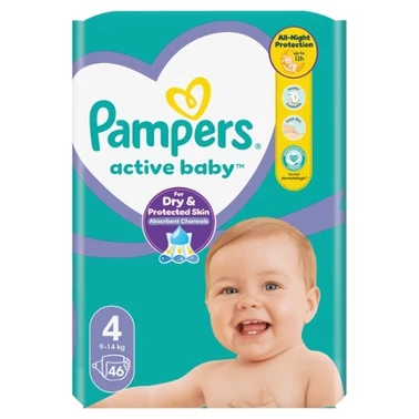 Pampers Active Baby, rozmiar 4, 46 pieluszek, 9kg-14kg - 1