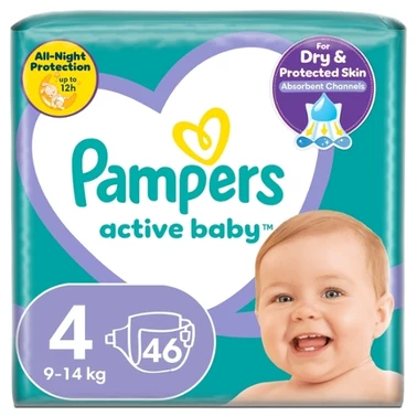 Pampers Active Baby, rozmiar 4, 46 pieluszek, 9kg-14kg - 0