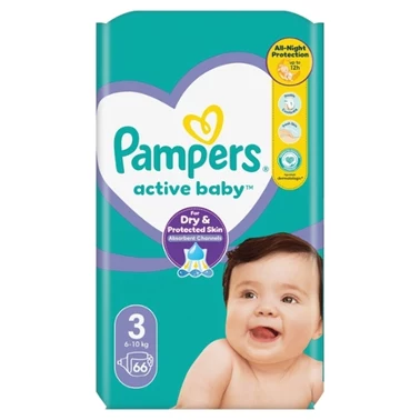Pampers Active Baby, rozmiar 3, 66 pieluszek, 6kg-10kg - 1
