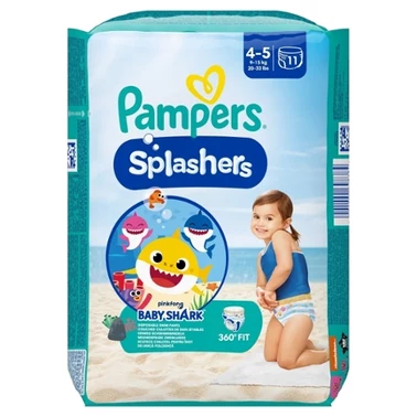 Pampers Splashers Baby Shark Pieluchomajtki do pływania, rozmiar 4, 9-15kg, 11szt - 0