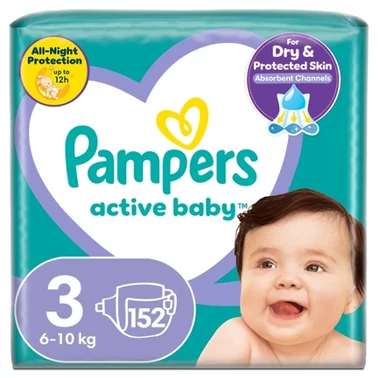 Pampers Active Baby 3, 152 Pieluszek,6kg-10kg - 0