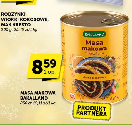 Bakalland Masa makowa z bakaliami 850 g 