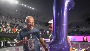 Tomasz Świątek wraz z córką Igą w Cancun