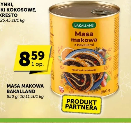 Bakalland Masa makowa z bakaliami 850 g 