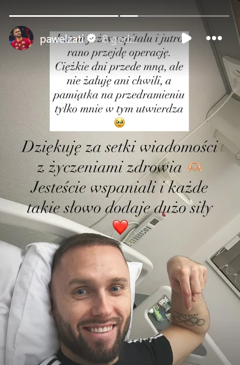 Paweł Zatorski pokazał zdjęcie ze szpitala