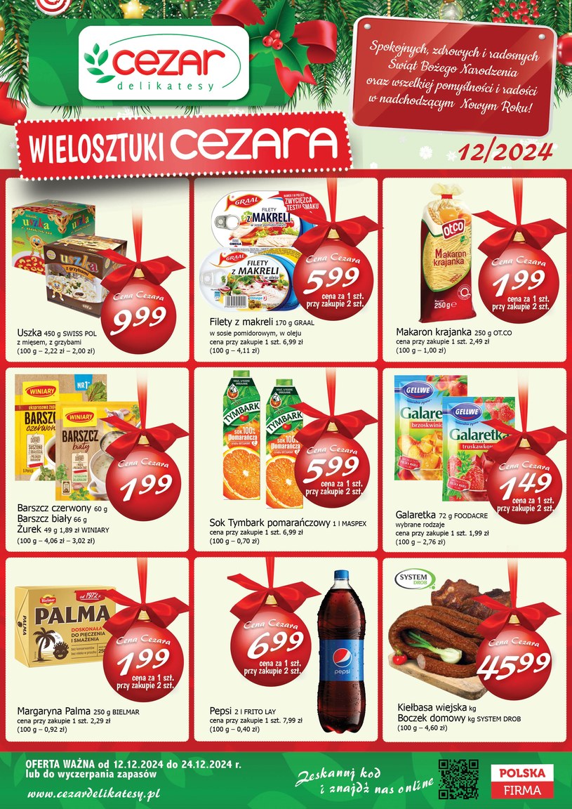 Gazetka promocyjna Delikatesy CEZAR - ważna od 13. 12. 2024 do 24. 12. 2024