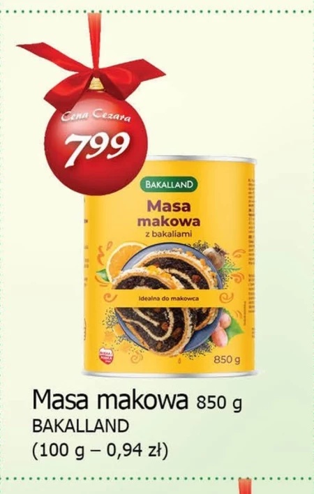 Bakalland Masa makowa z bakaliami 850 g 