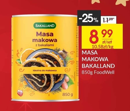 Bakalland Masa makowa z bakaliami 850 g 