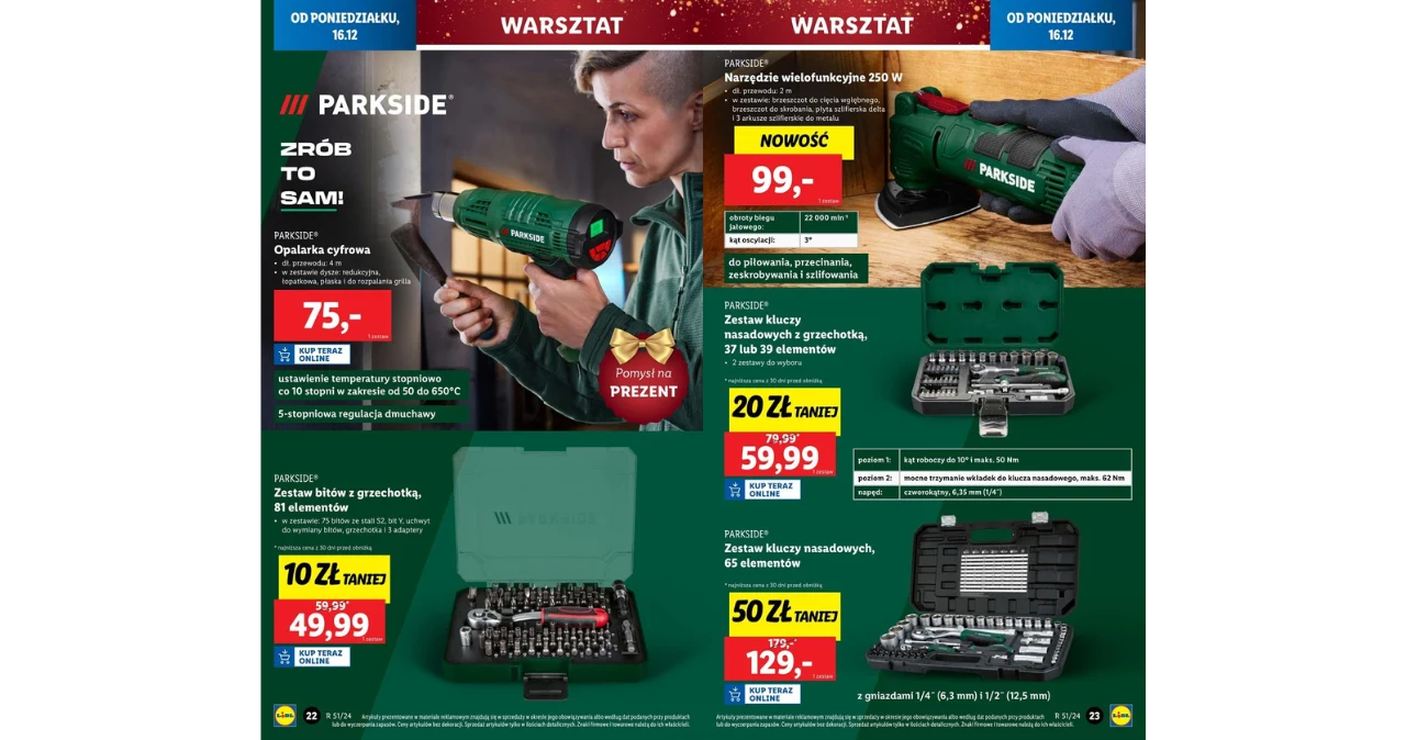 Tylko w Lidlu! Profesjonalny sprzęt Parkside w rewelacyjnych cenach! Tylko w Lidlu! Profesjonalny sprzęt Parkside w rewelacyjnych cenach!