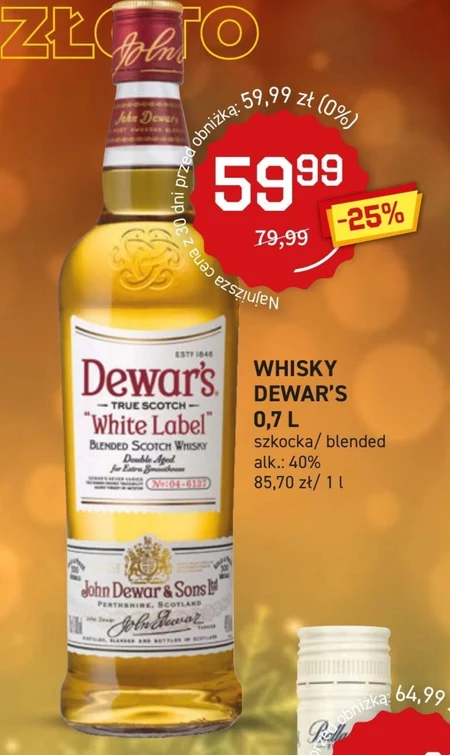 Dewar's White Label Szkocka whisky typu blend 70 cl