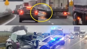 Dramatyczne zderzenie na autostradzie A1. Wszystko się nagrało