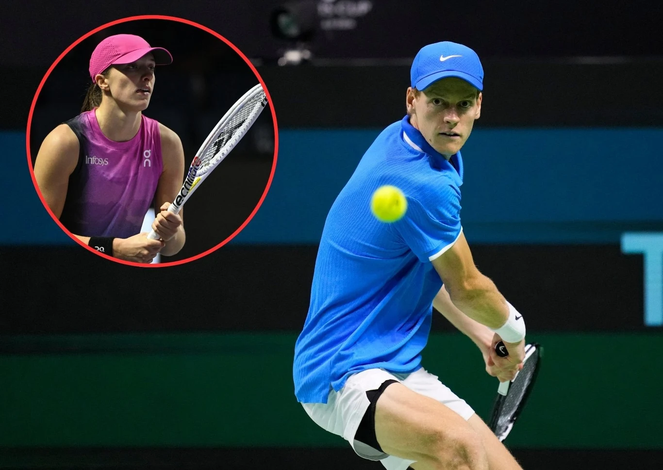 Jannik Sinner i Iga Świątek (na małym zdjęciu) Jannik Sinner i Iga Świątek (na małym zdjęciu)