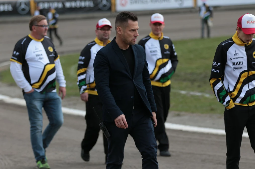 Adam Goliński z drużyną Falubazu Adam Goliński z drużyną Falubazu