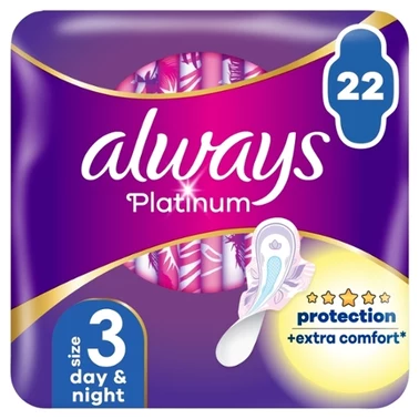 Always Platinum Podpaski ze skrzydełkami Day & Night, 22 sztuk - 0