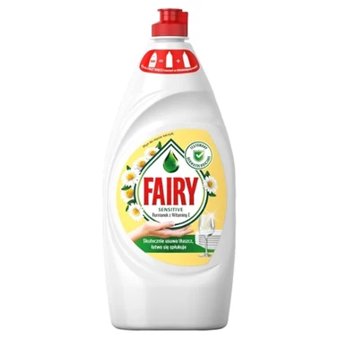 Fairy Skóra wrażliwa Chamomile & Vitamin E Płyn do mycia naczyń, delikatny dla skóry 900 ML - 0