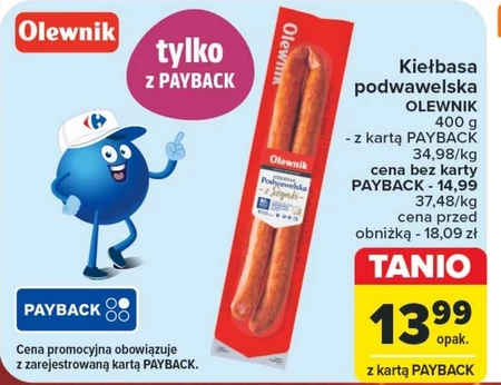 Olewnik Kiełbasa podwawelska z szynki 400 g