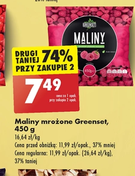 Mrożone maliny Greenset