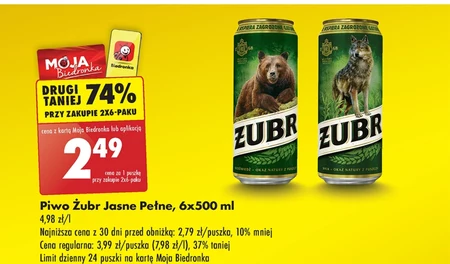 Żubr Piwo jasne 500 ml
