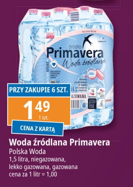 Primavera Woda źródlana niegazowana 1,5 l
