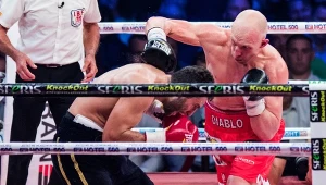 Krzysztof "Diablo" Włodarczyk (z prawej) tutaj w walce z Noelem Gevorem