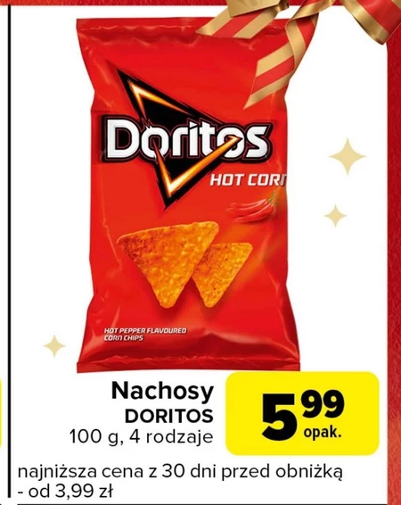 Doritos Hot Corn Chipsy kukurydziane o smaku ostrej papryki 100 g